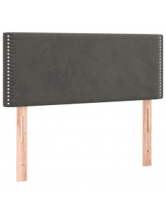 Giroletto a Molle con Materasso Grigio Scuro 120x200 cm Velluto