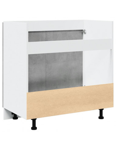 Armadio per Lavabo Grigio Cemento 80x46x81,5 cm in Multistrato