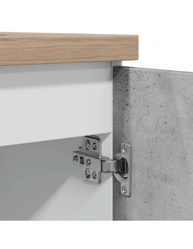 Armadio per Lavabo Grigio Cemento 80x46x81,5 cm in Multistrato