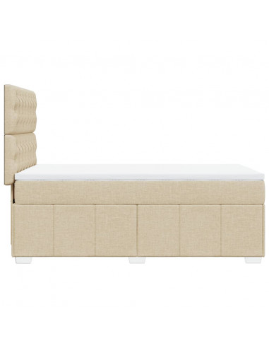 Giroletto a Molle con Materasso Crema 90x190 cm in Tessuto