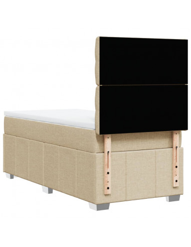 Giroletto a Molle con Materasso Crema 90x190 cm in Tessuto