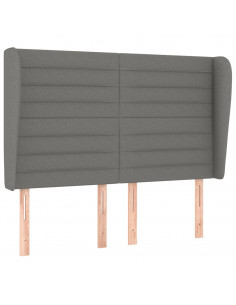 Giroletto a Molle con Materasso Grigio Scuro 140x190 cm Tessuto 2