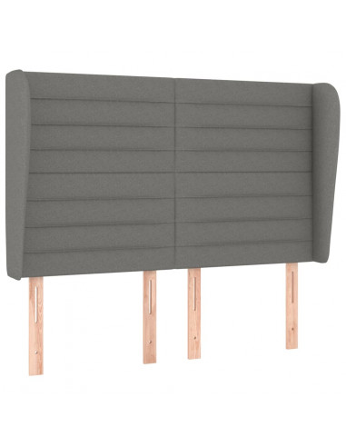 Giroletto a Molle con Materasso Grigio Scuro 140x190 cm Tessuto