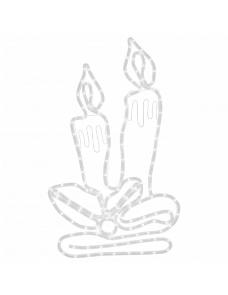 Figura Natalizia Candele con 144 LED 70x42 cm