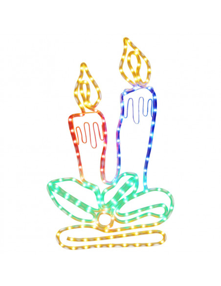 Figura Natalizia Candele con 144 LED 70x42 cm
