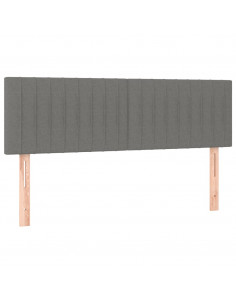 Giroletto a Molle con Materasso Grigio Scuro 140x190 cm Tessuto 2