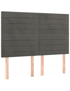 Giroletto a Molle con Materasso Grigio Scuro 140x190 cm Velluto 2