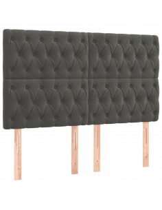 Giroletto a Molle con Materasso Grigio Scuro 140x190 cm Velluto 2