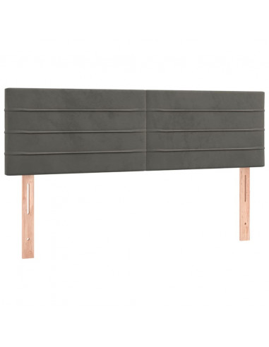 Giroletto a Molle con Materasso Grigio Scuro 140x190 cm Velluto