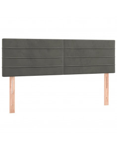 Giroletto a Molle con Materasso Grigio Scuro 140x190 cm Velluto 2