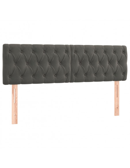 Giroletto a Molle con Materasso Grigio Scuro 140x190 cm Velluto