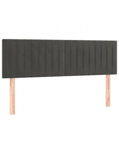 Giroletto a Molle con Materasso Grigio Scuro 140x190 cm Velluto