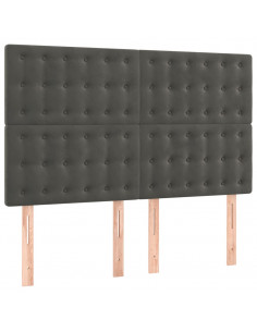 Giroletto a Molle con Materasso Grigio Scuro 140x190 cm Velluto 2