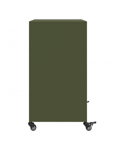 Credenza Verde Oliva 68,5x39x72 cm in Acciaio Laminato a Freddo