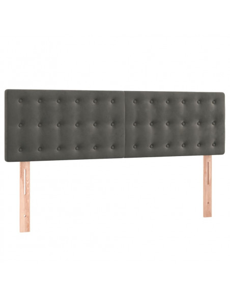Giroletto a Molle con Materasso Grigio Scuro 140x190 cm Velluto