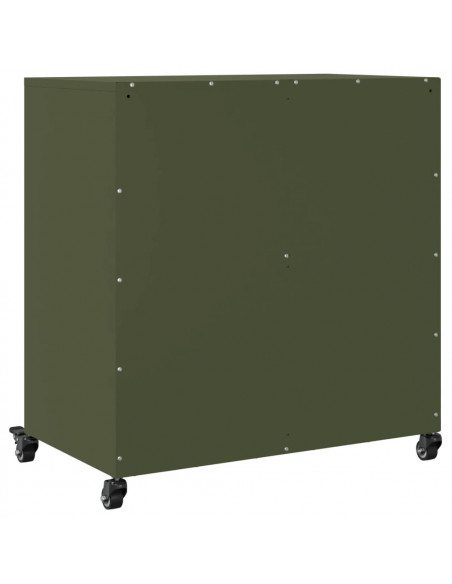 Credenza Verde Oliva 68,5x39x72 cm in Acciaio Laminato a Freddo