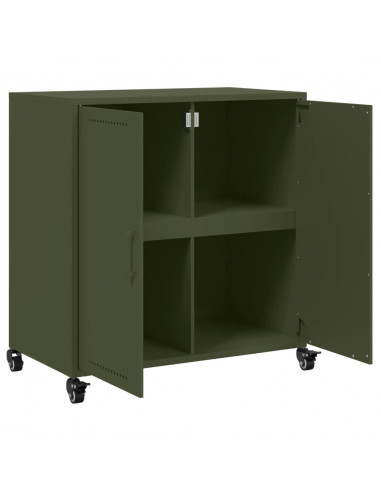 Credenza Verde Oliva 68x39x72 cm in Acciaio