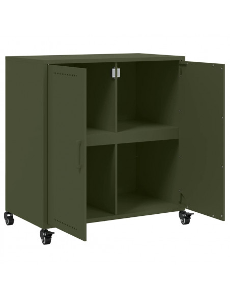 Credenza Verde Oliva 68x39x72 cm in Acciaio