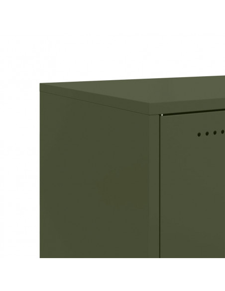 Credenza Verde Oliva 68,5x39x72 cm in Acciaio Laminato a Freddo