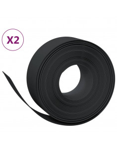 Bordature da Giardino 2 pz Nere 10 m 20 cm in Polietilene 2