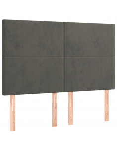 Giroletto a Molle con Materasso Grigio Scuro 140x200 cm Velluto 2