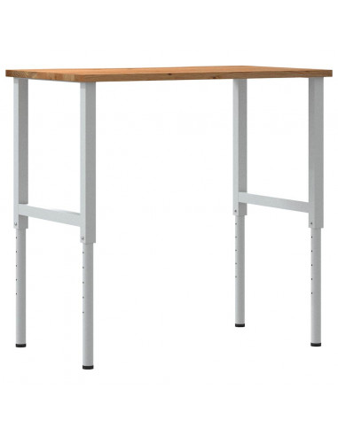 Banco Lavoro Marrone Chiaro 100x60x(71,5-98) cm Legno di Rovere