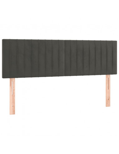 Giroletto a Molle con Materasso Grigio Scuro 140x200 cm Velluto