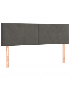 Giroletto a Molle con Materasso Grigio Scuro 140x200 cm Velluto