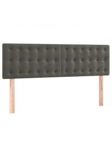 Giroletto a Molle con Materasso Grigio Scuro 140x200 cm Velluto