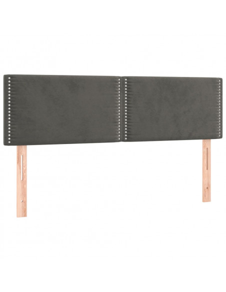 Giroletto a Molle con Materasso Grigio Scuro 140x200 cm Velluto