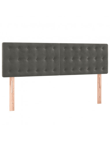 Giroletto a Molle con Materasso Grigio Scuro 140x200 cm Velluto