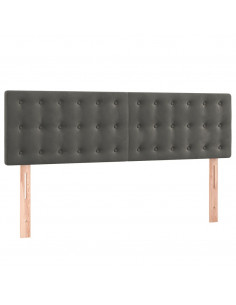 Giroletto a Molle con Materasso Grigio Scuro 140x200 cm Velluto 2