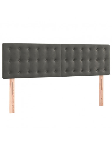 Giroletto a Molle con Materasso Grigio Scuro 140x200 cm Velluto