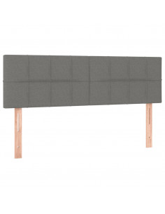 Giroletto a Molle con Materasso Grigio Scuro 140x200cm Tessuto