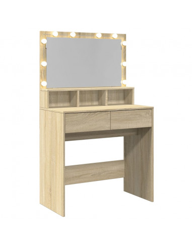 Toeletta con LED Rovere Sonoma 80x41x134,5 cm