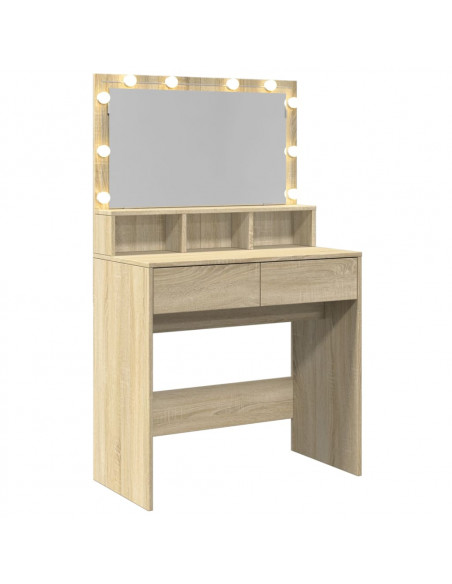 Toeletta con LED Rovere Sonoma 80x41x134,5 cm
