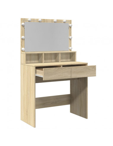 Toeletta con LED Rovere Sonoma 80x41x134,5 cm