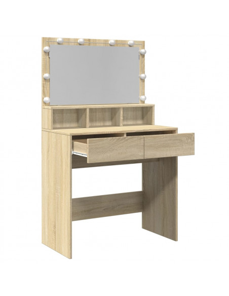 Toeletta con LED Rovere Sonoma 80x41x134,5 cm