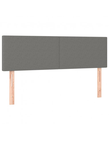 Giroletto a Molle con Materasso Grigio Scuro 140x200cm Tessuto