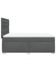 Giroletto a Molle con Materasso Grigio Scuro 140x200cm Tessuto 2