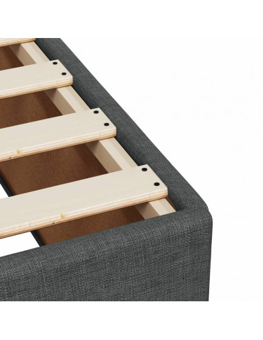 Giroletto a Molle con Materasso Grigio Scuro 140x200cm Tessuto