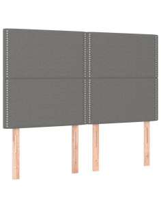 Giroletto a Molle con Materasso Grigio Scuro 140x200cm Tessuto