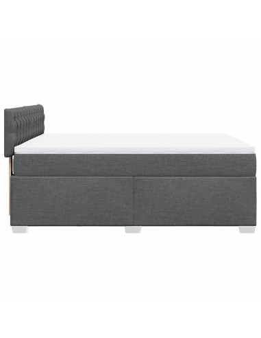 Giroletto a Molle con Materasso Grigio Scuro 140x200cm Tessuto