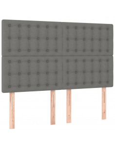 Giroletto a Molle con Materasso Grigio Scuro 140x200cm Tessuto 2