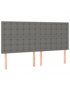 Giroletto a Molle con Materasso Grigio Scuro 160x200 cm Tessuto