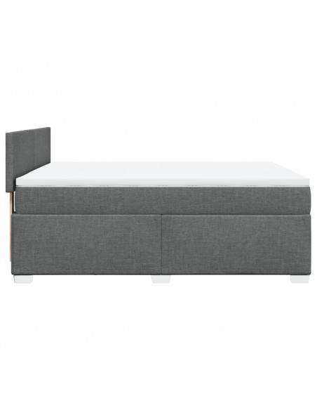 Giroletto a Molle con Materasso Grigio Scuro 160x200 cm Tessuto