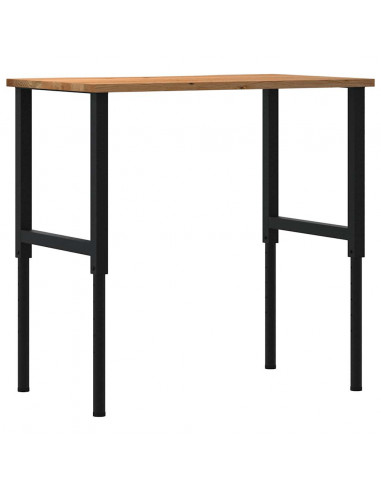 Banco Lavoro Marrone Chiaro 100x60x(71,5-98) cm Legno di Rovere