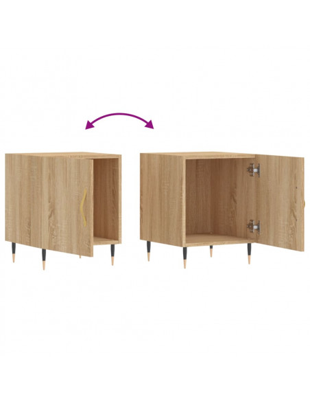 Comodini 2 pz Rovere Sonoma 40x40x50 cm in Legno Multistrato