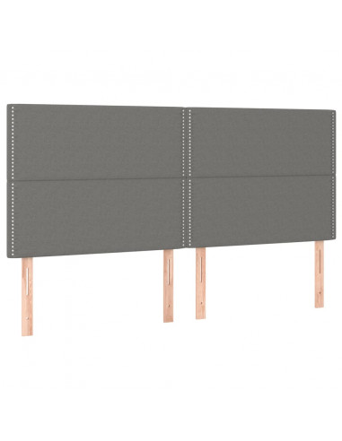 Giroletto a Molle con Materasso Grigio Scuro 160x200 cm Tessuto