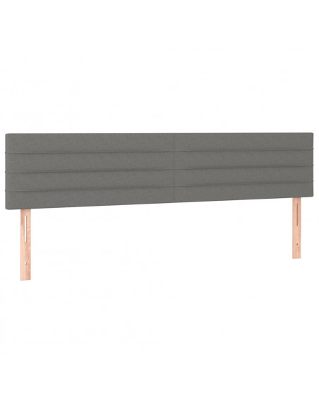 Giroletto a Molle con Materasso Grigio Scuro 160x200 cm Tessuto